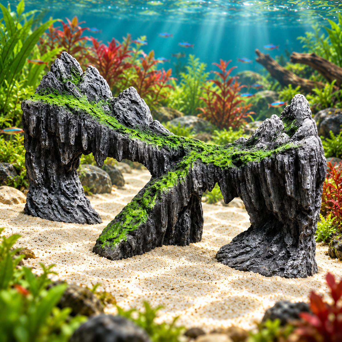 Resin Mountain Rock Aquarium Ornament