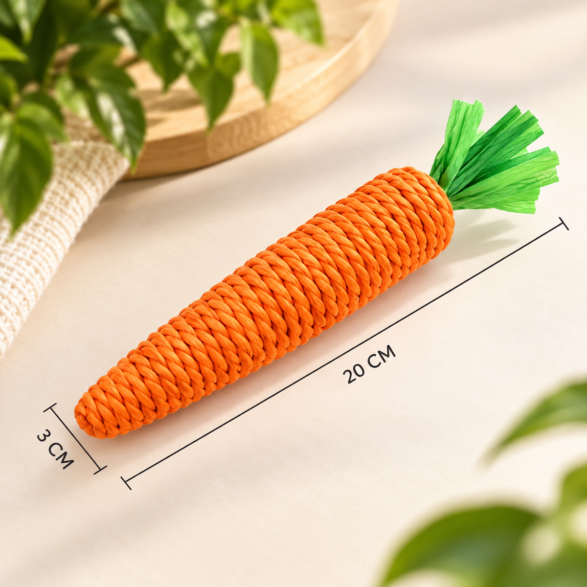 Cat Carrot Chew Toy – Soft Plush Teething Stick for Indoor Cats