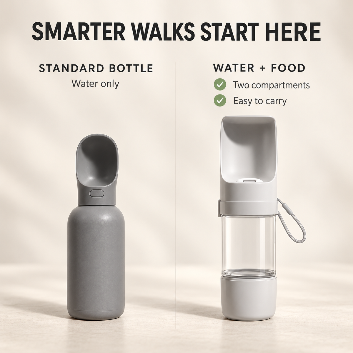 Pet Travel Water Bottle & Food Container