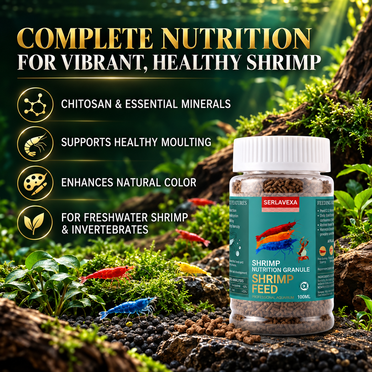 Premium Shrimp Food Granules for Cherry & Crystal Shrimp