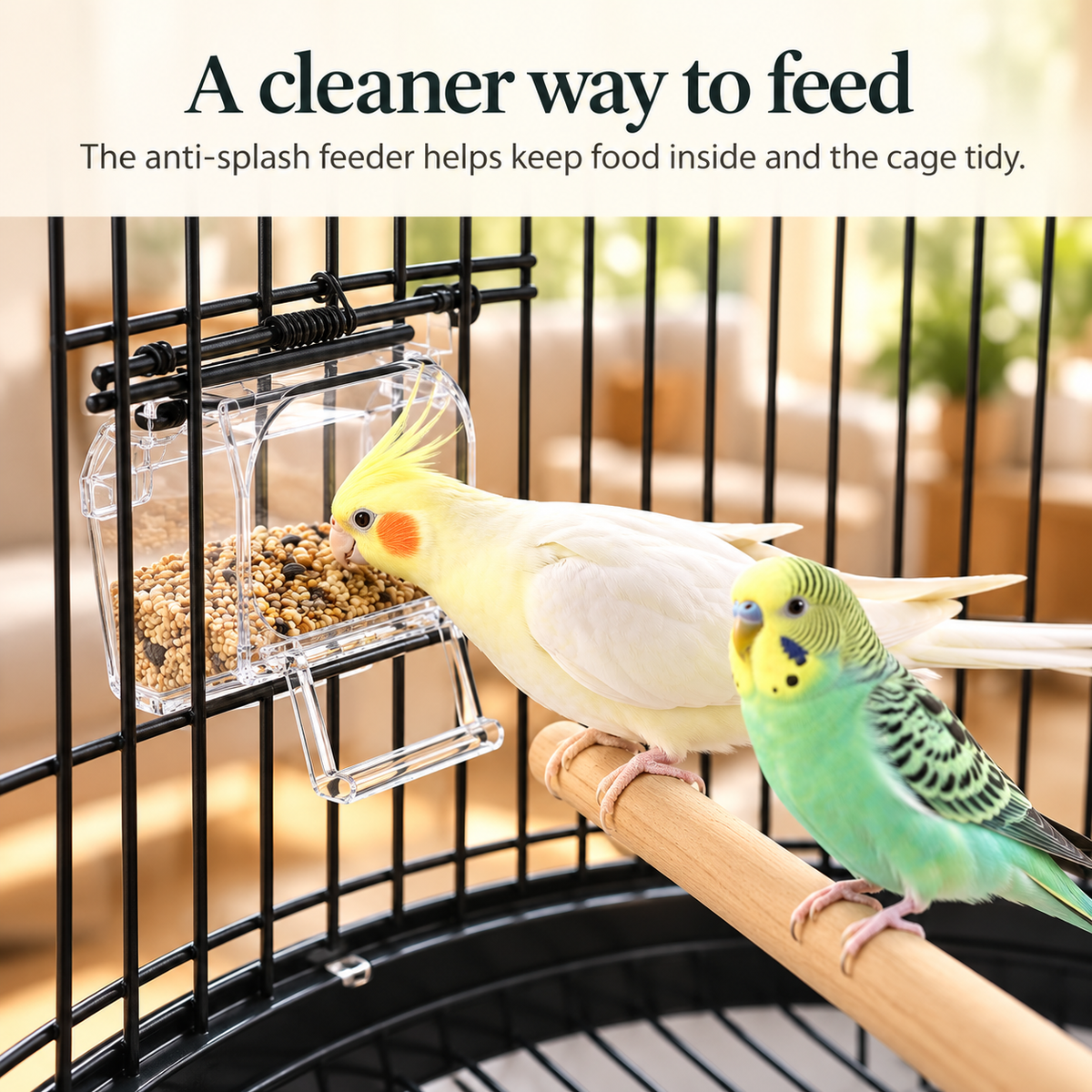 Round Dome-Top Bird Cage with Hanging Hook