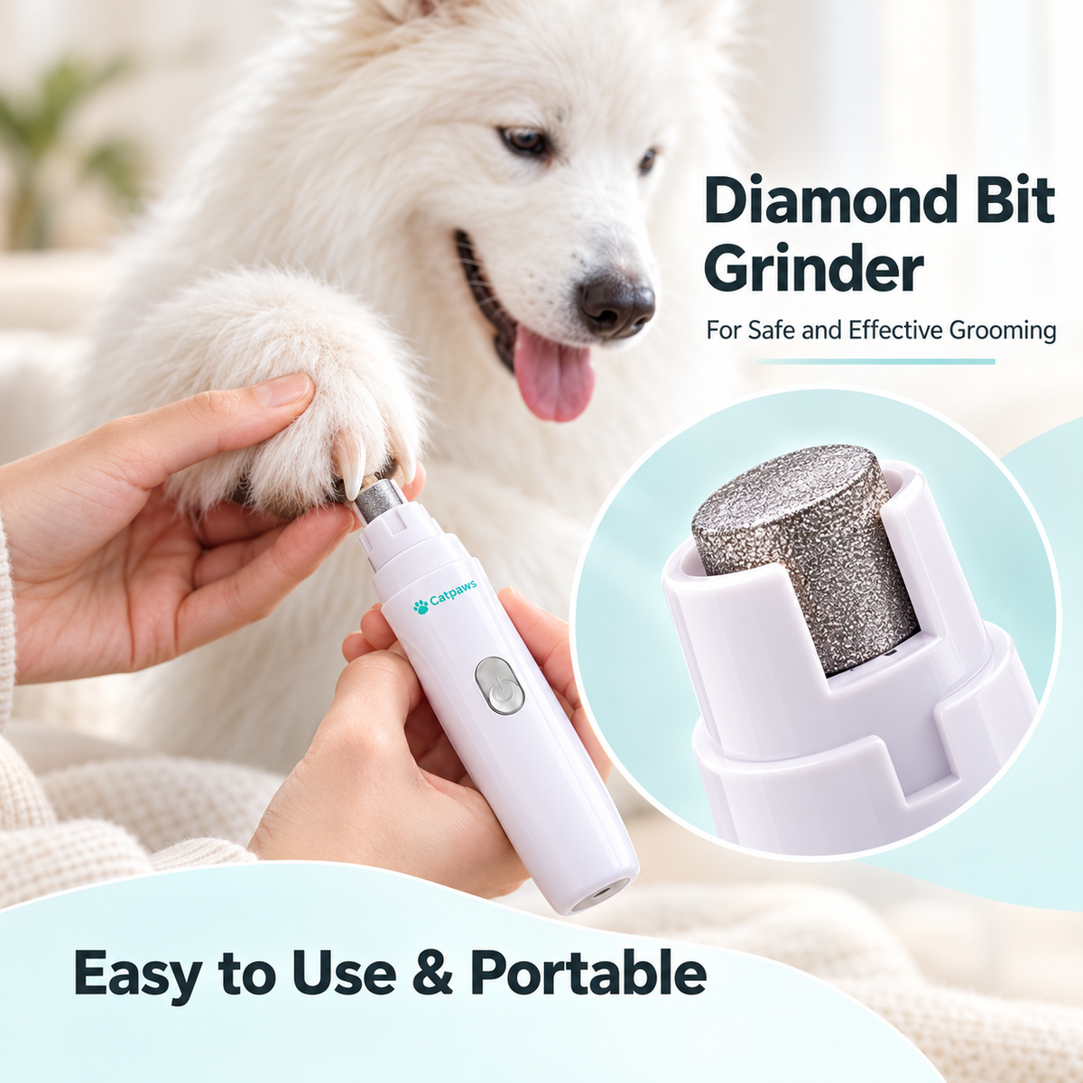 Rechargeable Dog Nail Grinder & Replacement Heads