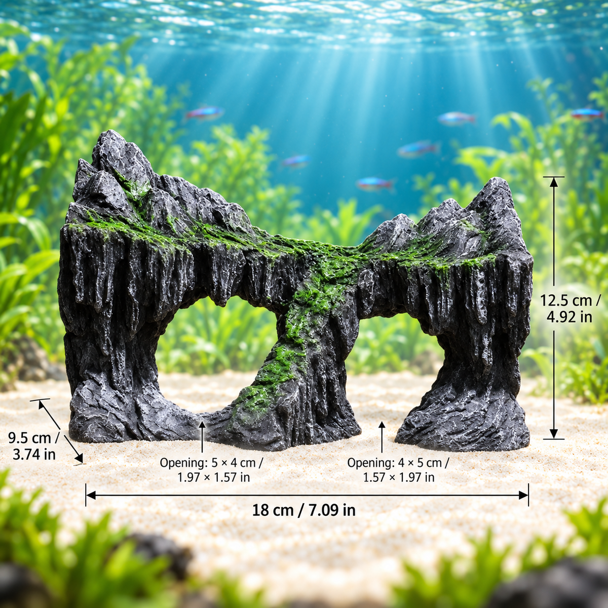 Resin Mountain Rock Aquarium Ornament