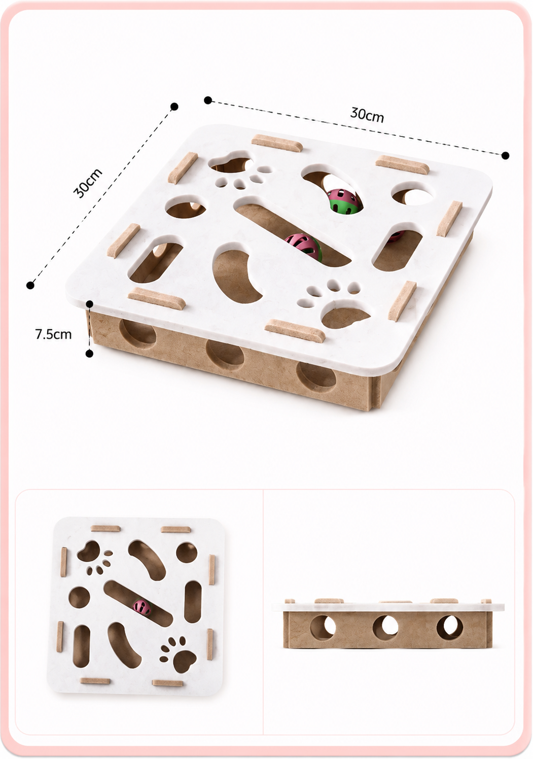 Interactive Cat Puzzle Toy Box – Felt Activity Board with Ball for Indoor Cats