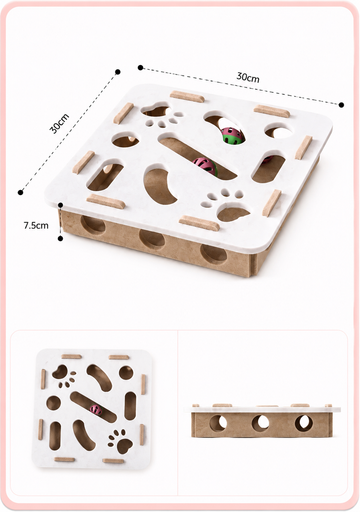 Additional view of Interactive Cat Puzzle Toy Box – Felt Activity Board with Ball for Indoor Cats