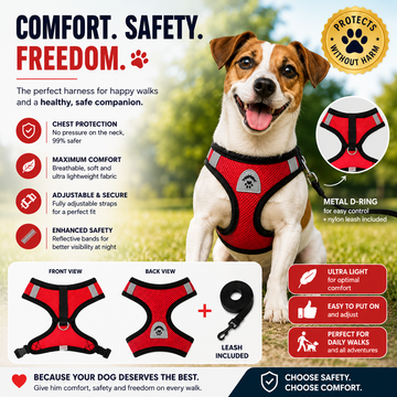 Additional view of Breathable Mesh Harness with Leash – Adjustable & Reflective for Dogs and Cats