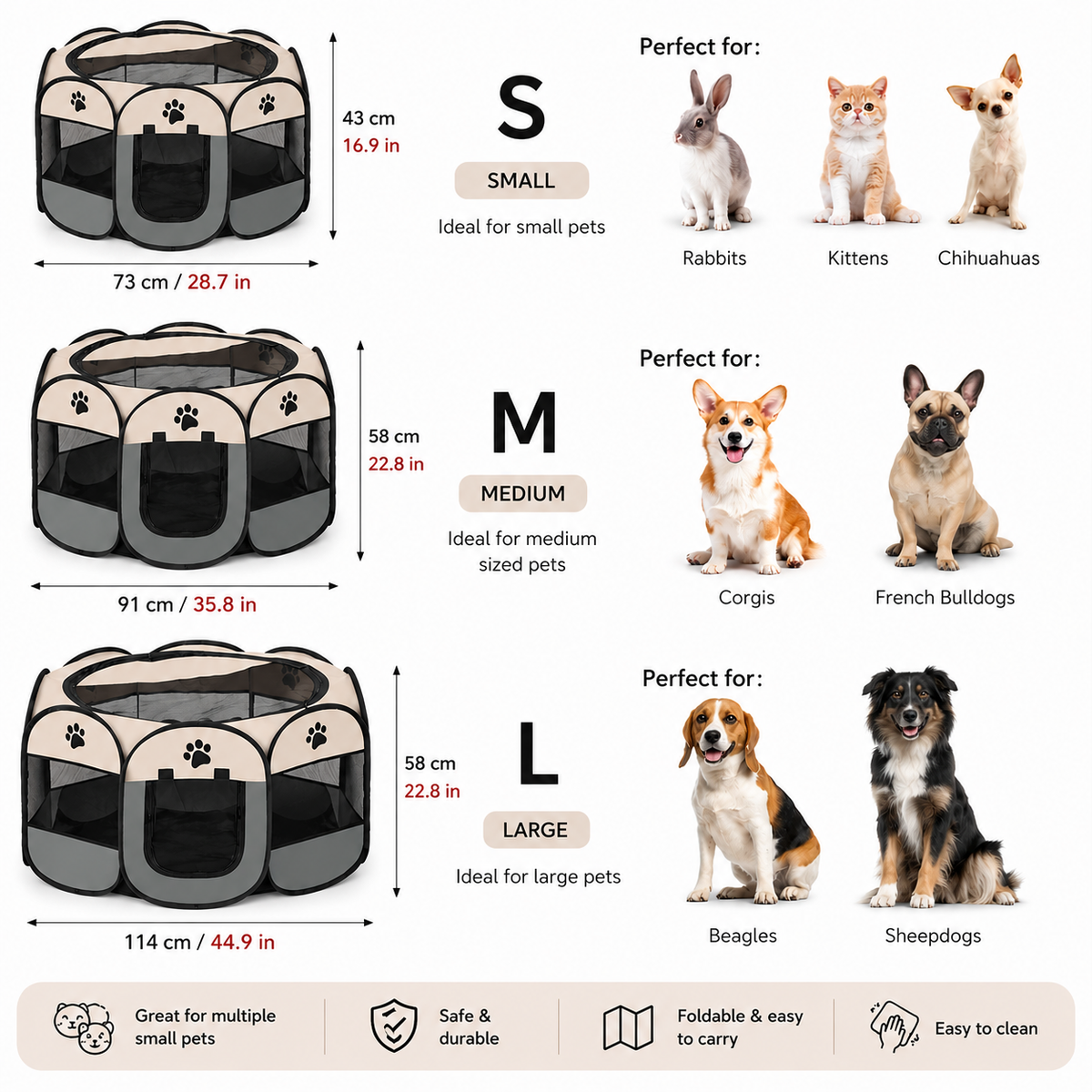 Foldable Octagonal Pet Tent – Indoor & Outdoor Portable Playpen