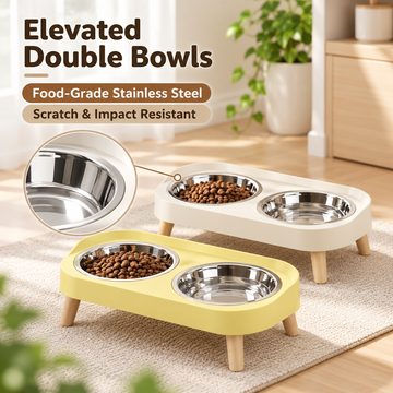 Double Pet Feeding Bowls