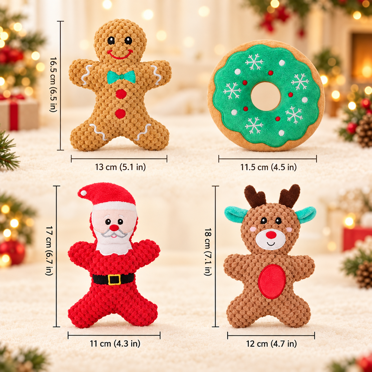 Christmas Plush Squeaky Dog Toys