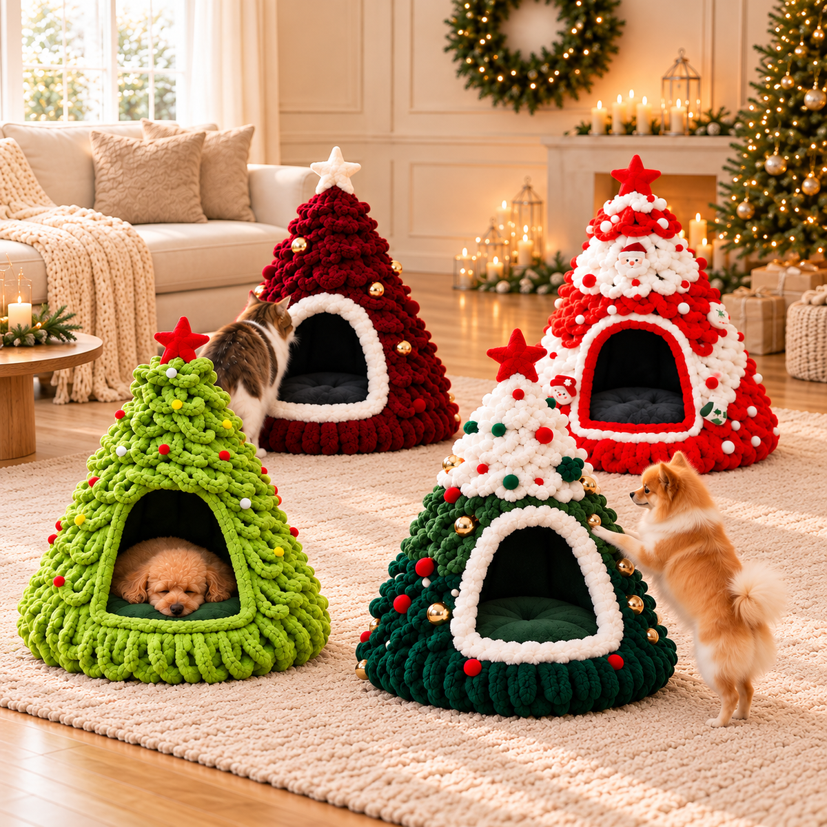 Christmas Tree Cat Cave Bed – Ready-Made
