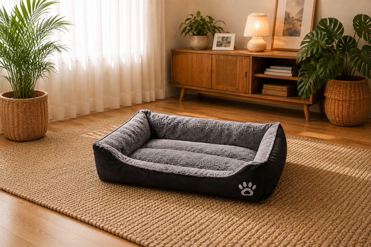 Plush Pet Sleeping Bed – Non-Slip & Bite-Resistant
