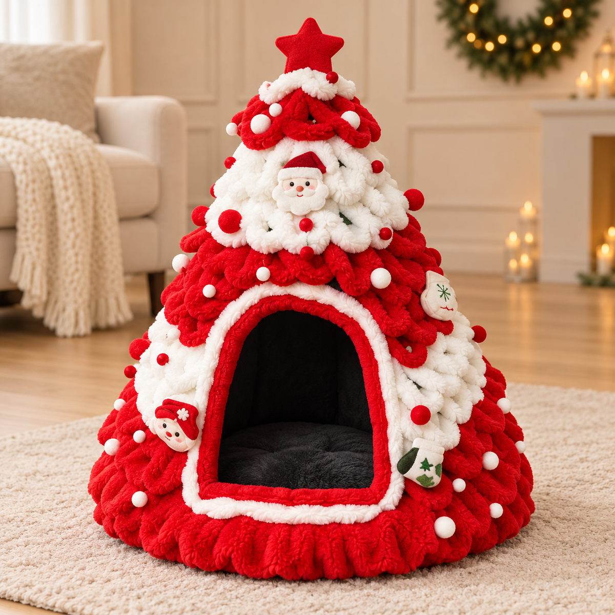 Christmas Tree Cat Cave Bed – Ready-Made