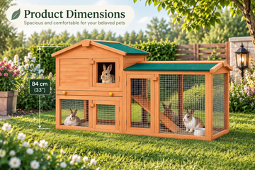Additional view of Large 2-Level Rabbit Hutch – Wooden & Metal Outdoor Pet Cage for Rabbits & Small Animals