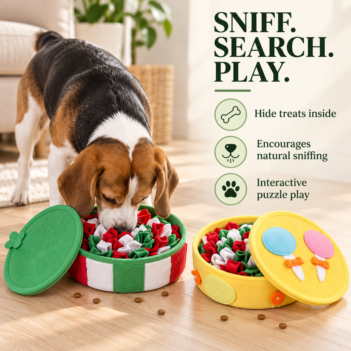 Dog Snuffle Box for Treat-Hiding Games