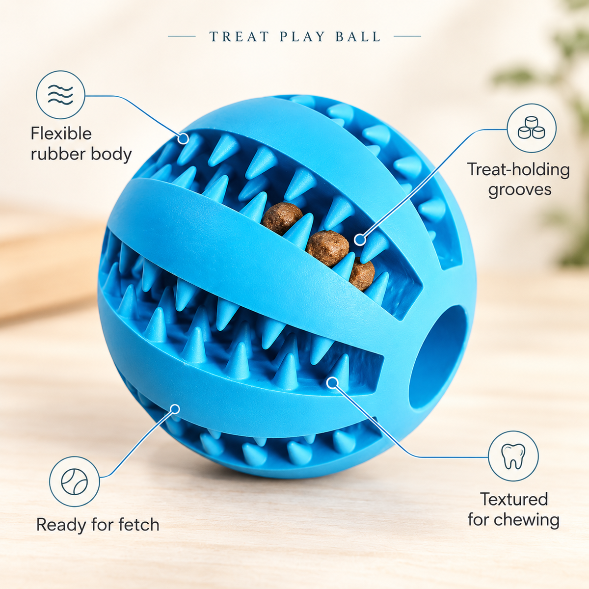 Treat-Fillable Dog Play Ball – 5 cm & 7 cm