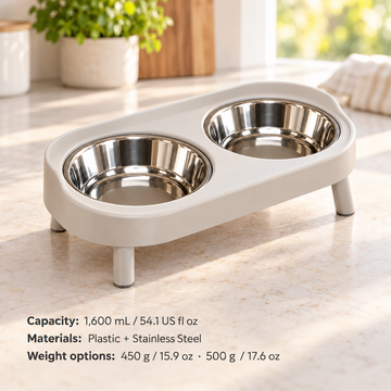 Double Pet Feeding Bowls