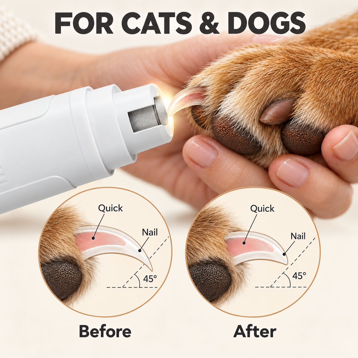 LED Rechargeable Pet Nail Grinder