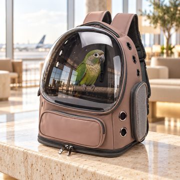 Ventilated Bird Carrier Backpack with Clear Viewing Window