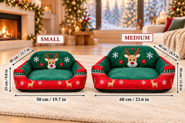 Christmas Sofa Pet Bed for Cats & Small Dogs
