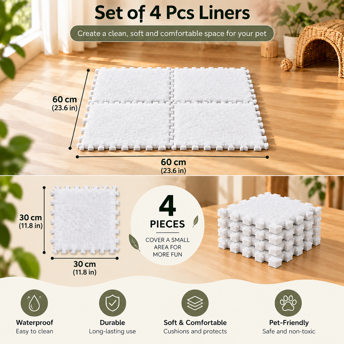 Waterproof Fleece Cage Liner for Small Pets | Pack of 4 or 10 | Rabbits, Guinea Pigs, Hamsters & Chinchillas
