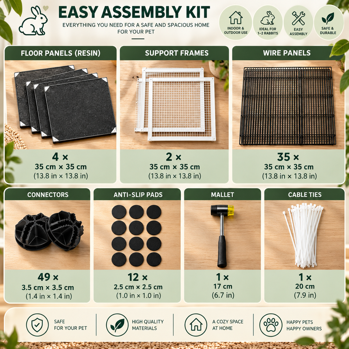 PawHut 2-Level Modular Small Animal Enclosure – 39 Panels with Ramp | Black Steel | Guinea Pigs, Rabbits & Hedgehogs