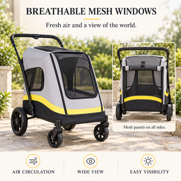 4-Wheel Folding Dog Stroller in Multiple Sizes