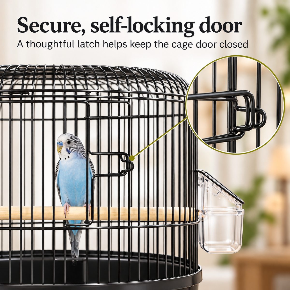 Round Dome-Top Bird Cage with Hanging Hook