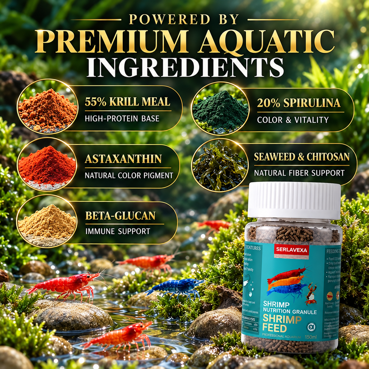 Premium Shrimp Food Granules for Cherry & Crystal Shrimp
