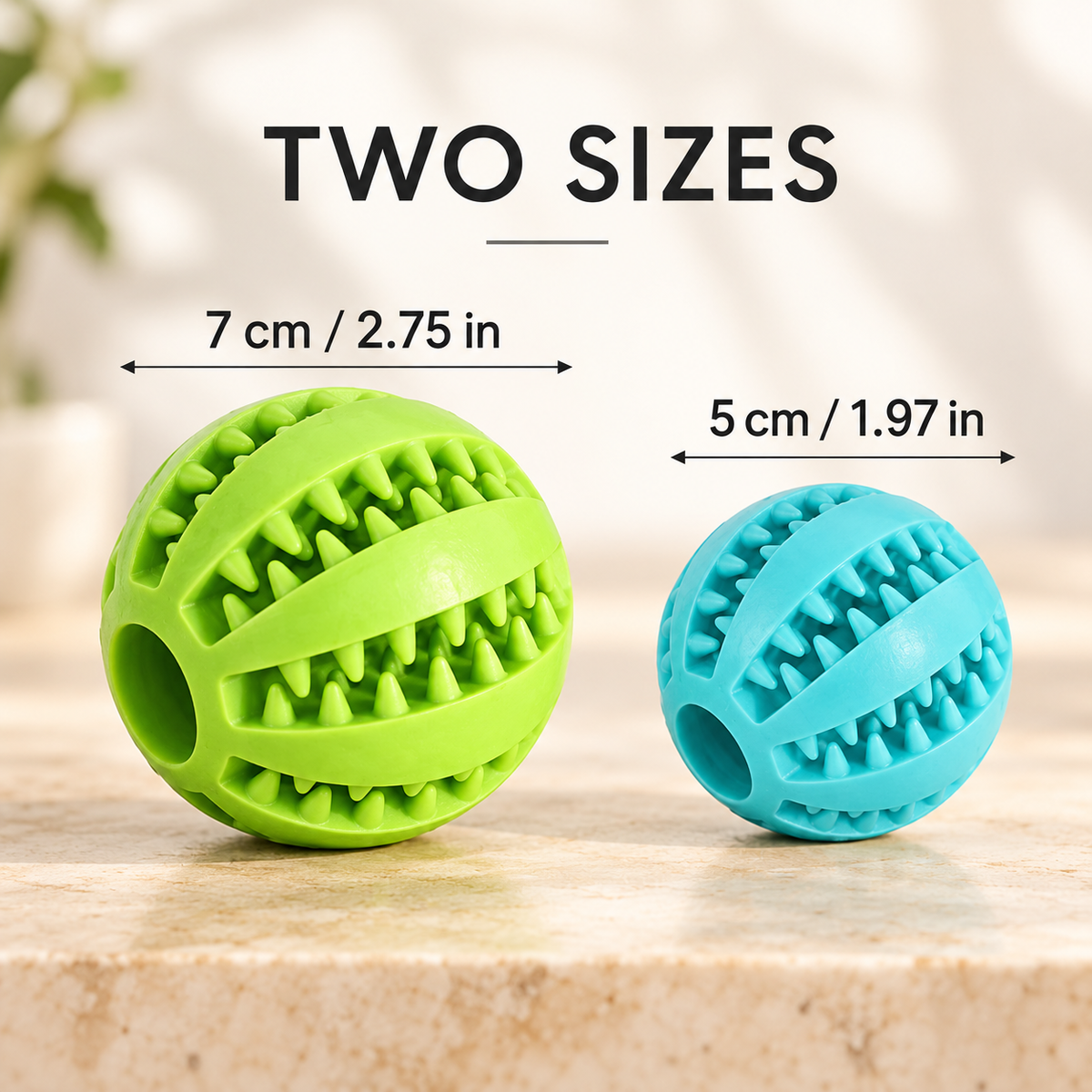 Treat-Fillable Dog Play Ball – 5 cm & 7 cm