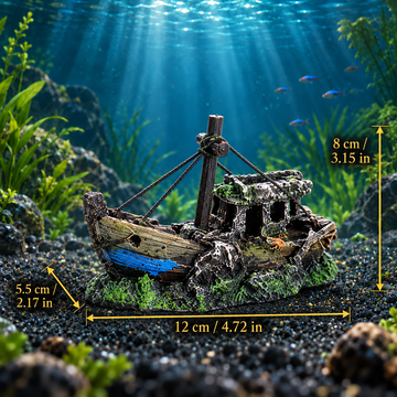 Pirate Shipwreck Aquarium Ornament with Fish Hideouts