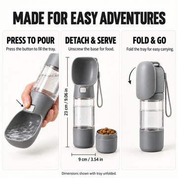 Pet Travel Water Bottle & Food Container