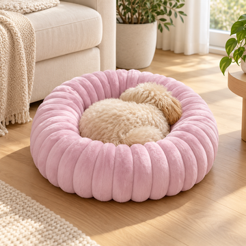 Round Long-Plush Dog Bed