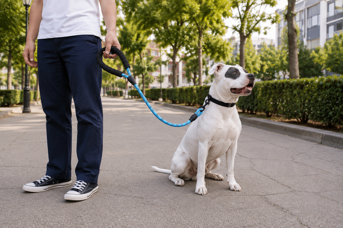 Reflective Dog Leash – Strong Nylon Rope with Soft Handle