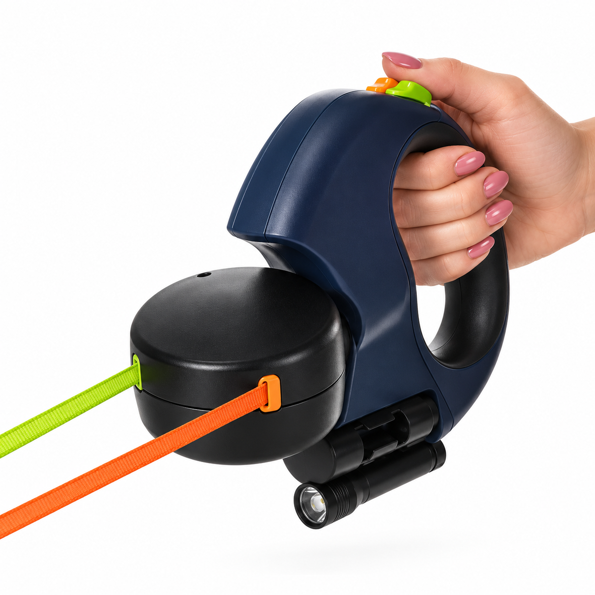 3M Dual Retractable Dog Leash with Light & Swivel