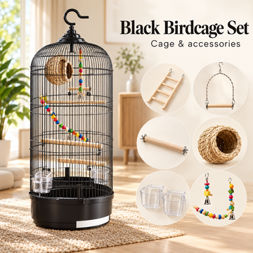 Round Dome-Top Bird Cage with Hanging Hook