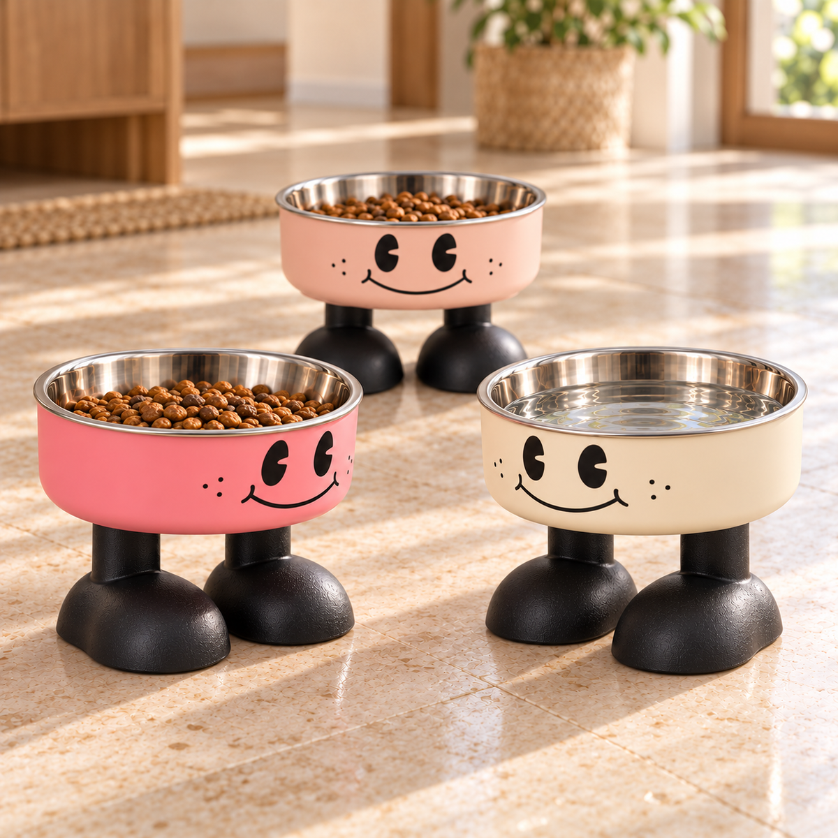 Raised Pet Food & Water Bowl