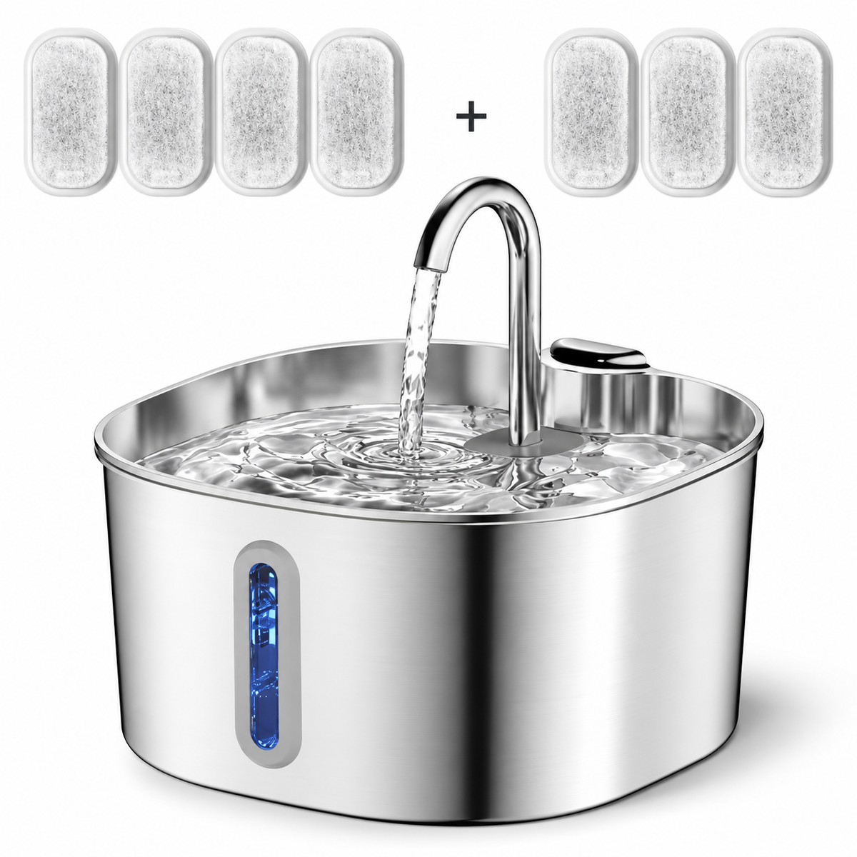 Stainless Steel Cat Water Fountain – 2.2L