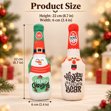 Christmas Squeaky Plush Bottle Dog Toy