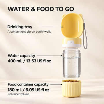 Pet Travel Water Bottle & Food Container