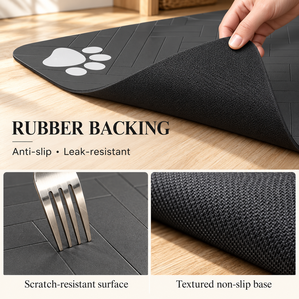 Absorbent Pet Feeding Mat for Dogs & Cats