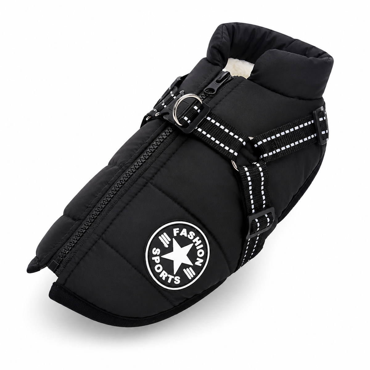 Dog Winter Jacket with Built-In Harness – Waterproof Coat for Medium & Large Dogs