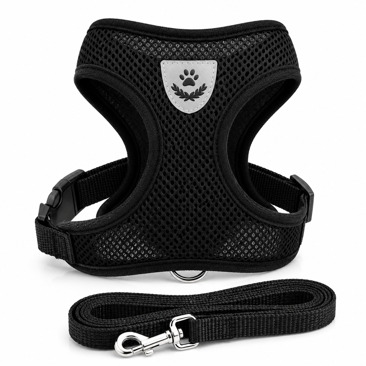 Breathable Mesh Harness with Leash – Adjustable & Reflective for Dogs and Cats
