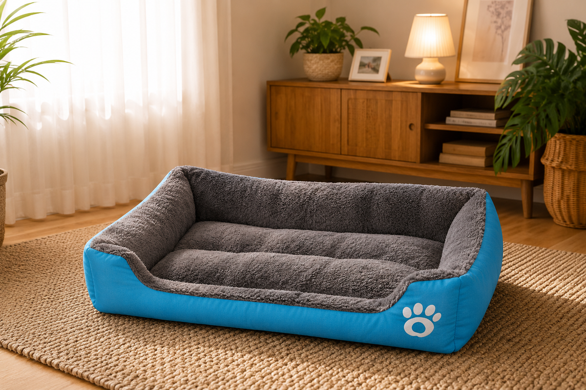 Plush Pet Sleeping Bed – Non-Slip & Bite-Resistant