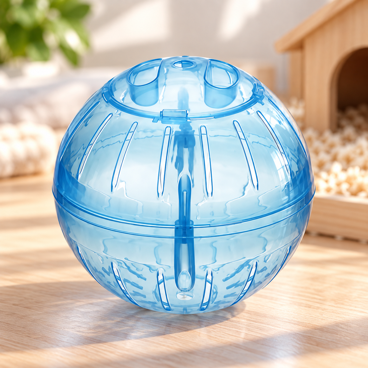 Hamster Exercise Ball – 10cm Acrylic with Golden Bear Design | 4 Colors