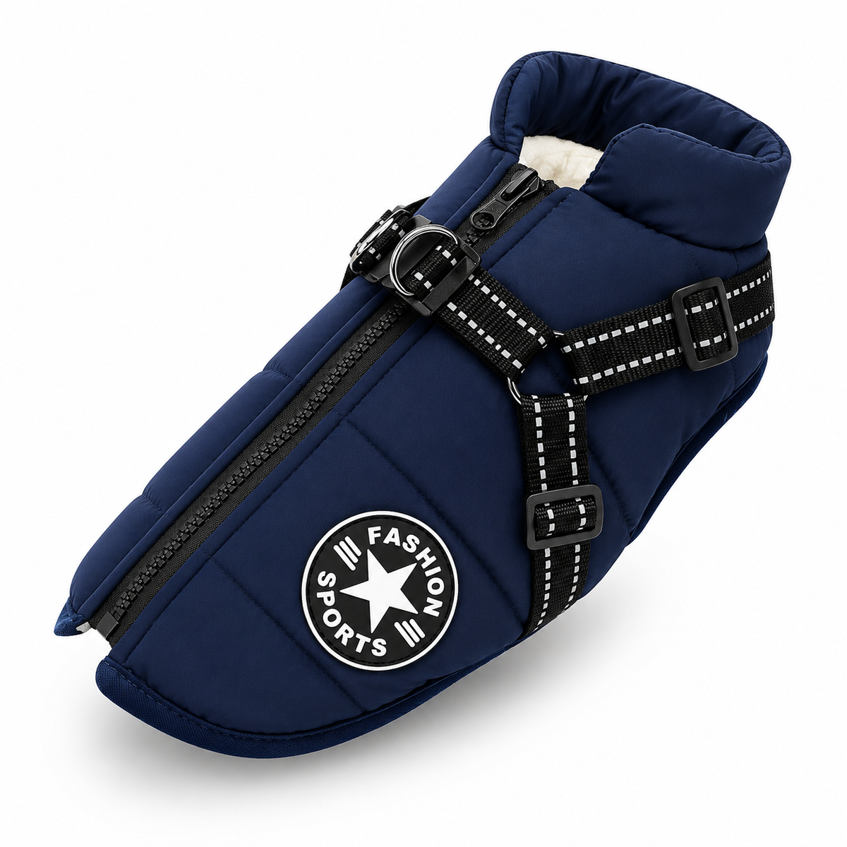 Dog Winter Jacket with Built-In Harness – Waterproof Coat for Medium & Large Dogs