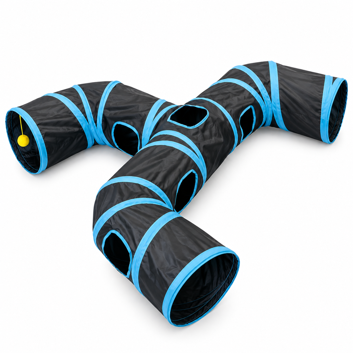 Three-Way Cat Tunnel – Foldable Polyester Play Tunnel for Indoor Cats