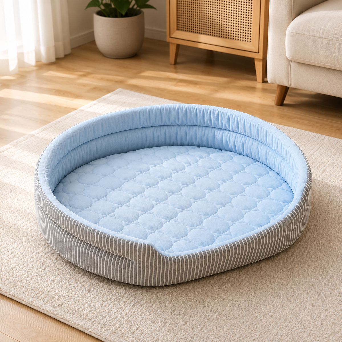 Oval Self-Cooling Pet Bed