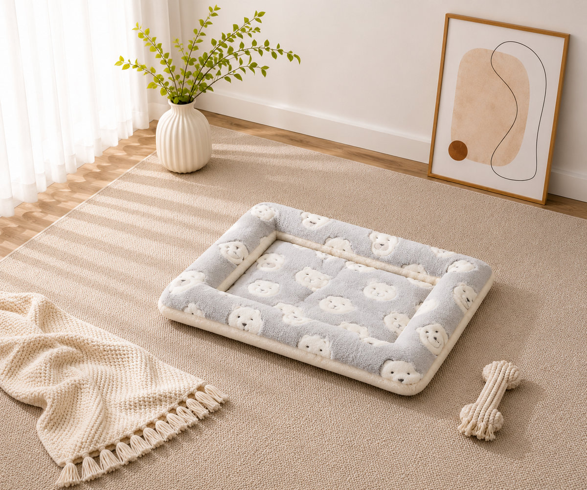 Soft Flannel Pet Mat – Washable & All-Season