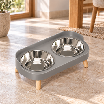 Double Pet Feeding Bowls