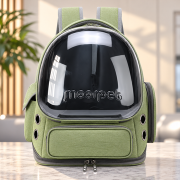 Transparent Pet Carrier Backpack | Space Capsule Travel Bag for Cats & Small Dogs in green